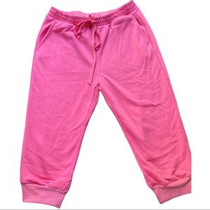 Fashion Nova crop sweatpants hot pink